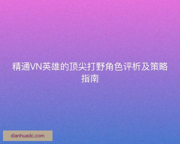 精通VN英雄的顶尖打野角色评析及策略指南