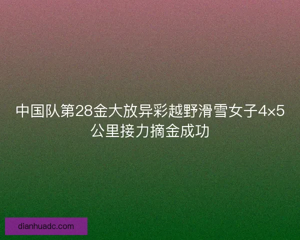中国队第28金大放异彩越野滑雪女子4×5公里接力摘金成功